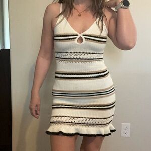 Elegant Striped Knit Dress